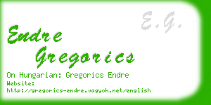 endre gregorics business card